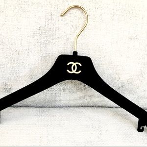 Authentic CHANEL black/gold velvet hanger